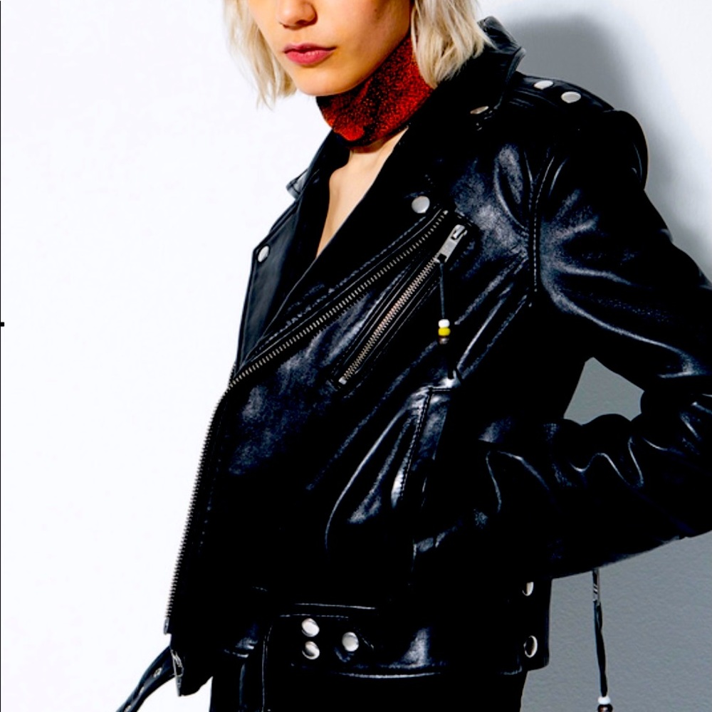 BLK glazed leather jacket